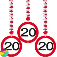 Viseča spirala s prometnim znakom za 20 let